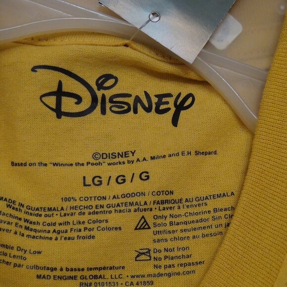 Disney Winnie the Pooh and Piglet T-shirt Yellow Women's Large - Picture 14 of 16